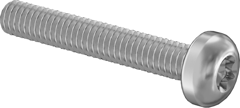18-8 Paslanmaz Çelik Silindir Başlı Torx Vidalar, M2,5 x 0,45 mm Diş Boyutu, 16 mm Uzunluk