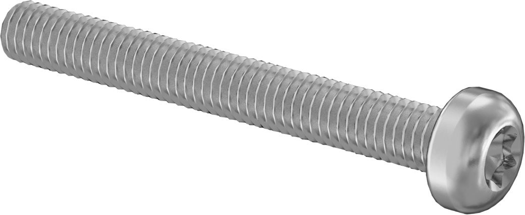 18-8 Paslanmaz Çelik Silindir Başlı Torx Vidalar, M3 x 0,50 mm Dişli Boyutu, 25 mm Uzunluk