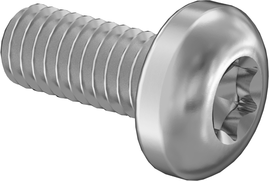 18-8 Paslanmaz Çelik Silindir Başlı Torx Vidalar, M3,5 x 0,60 mm Diş Boyutu, 8 mm Uzunluk
