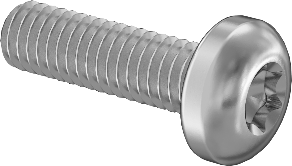 18-8 Paslanmaz Çelik Silindir Başlı Torx Vidalar, M3,5 x 0,60 mm Diş Boyutu, 12 mm Uzunluk