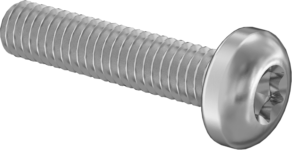 18-8 Paslanmaz Çelik Silindir Başlı Torx Vidalar, M3,5 x 0,60 mm Diş Boyutu, 16 mm Uzunluk