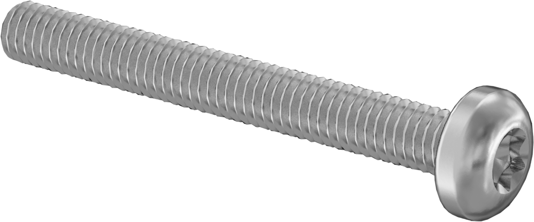 18-8 Paslanmaz Çelik Silindir Başlı Torx Vidalar, M3,5 x 0,60 mm Diş Boyutu, 30 mm Uzunluk