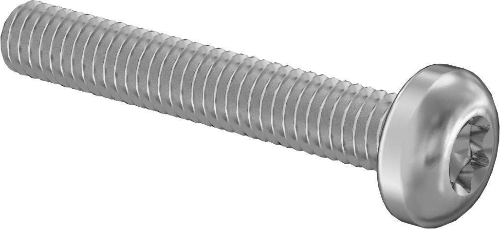 18-8 Paslanmaz Çelik Silindir Başlı Torx Vidalar, M4 x 0,70 mm Diş Boyutu, 25 mm Uzunluk