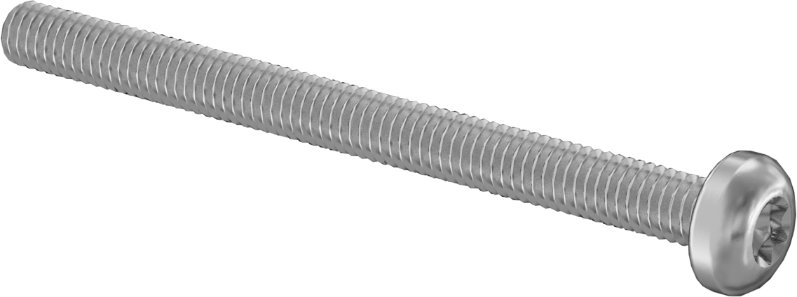 18-8 Paslanmaz Çelik Silindir Başlı Torx Vidalar, M4 x 0,70 mm Diş Boyutu, 50 mm Uzunluk
