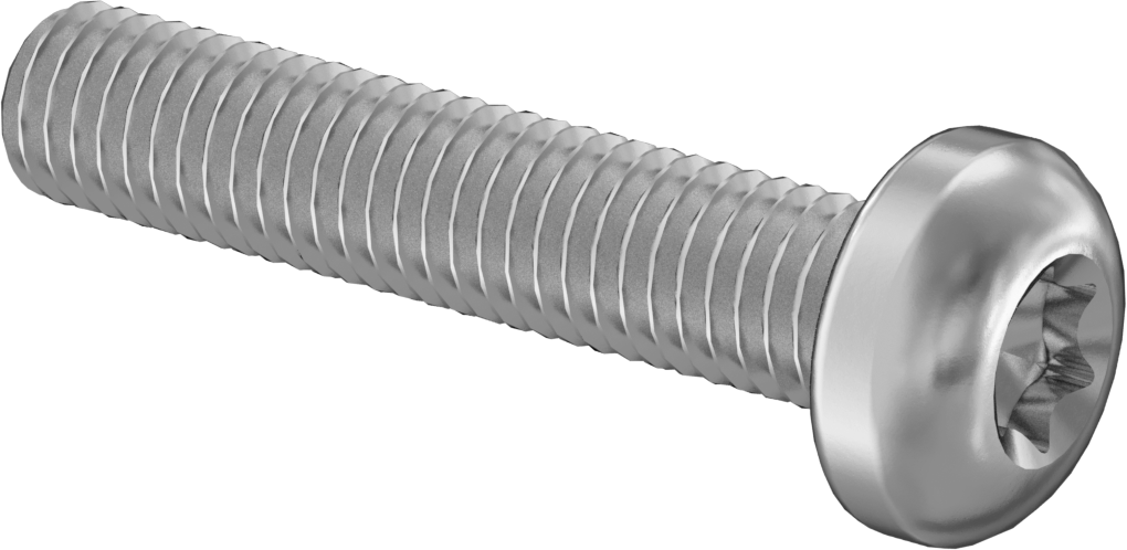 18-8 Paslanmaz Çelik Silindir Başlı Torx Vidalar, M5 x 0,80 mm Diş Boyutu, 25 mm Uzunluk