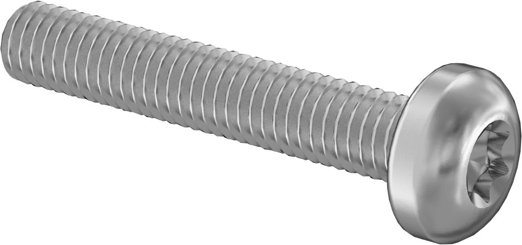 18-8 Paslanmaz Çelik Silindir Başlı Torx Vidalar, M6 x 1,00 mm Diş Boyutu, 35 mm Uzunluk