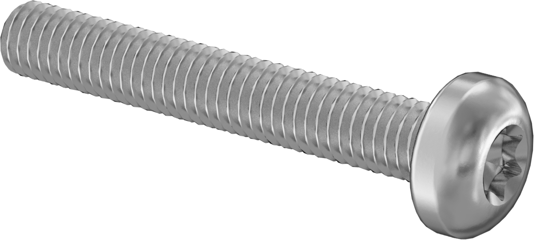 18-8 Paslanmaz Çelik Silindir Başlı Torx Vidalar, M6 x 1,00 mm Diş Boyutu, 40 mm Uzunluk