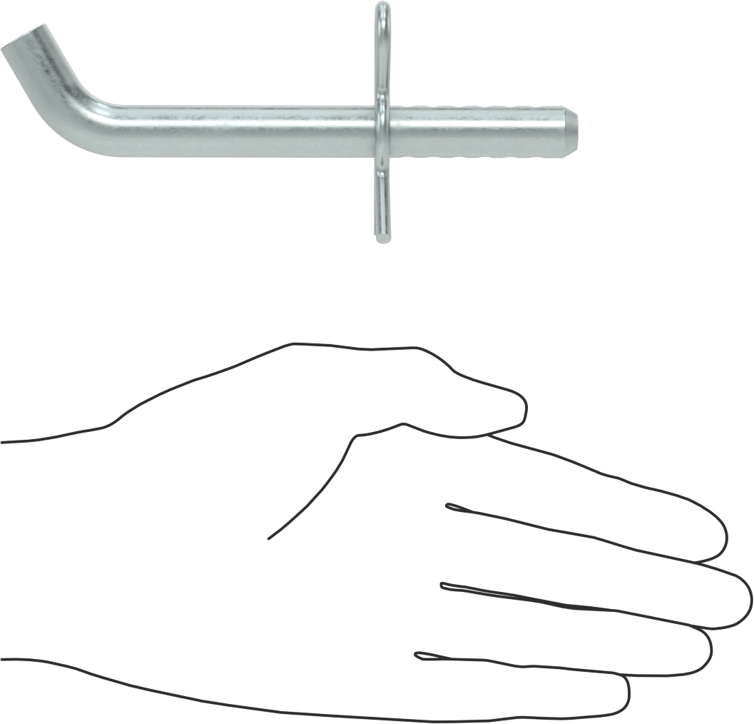 Uzunluğu Seçilebilir Eğimli Başlı Çatal Pim, Çinko Kaplamalı Karbon Çelik, 1/2" Çap, 4" Uzunluk