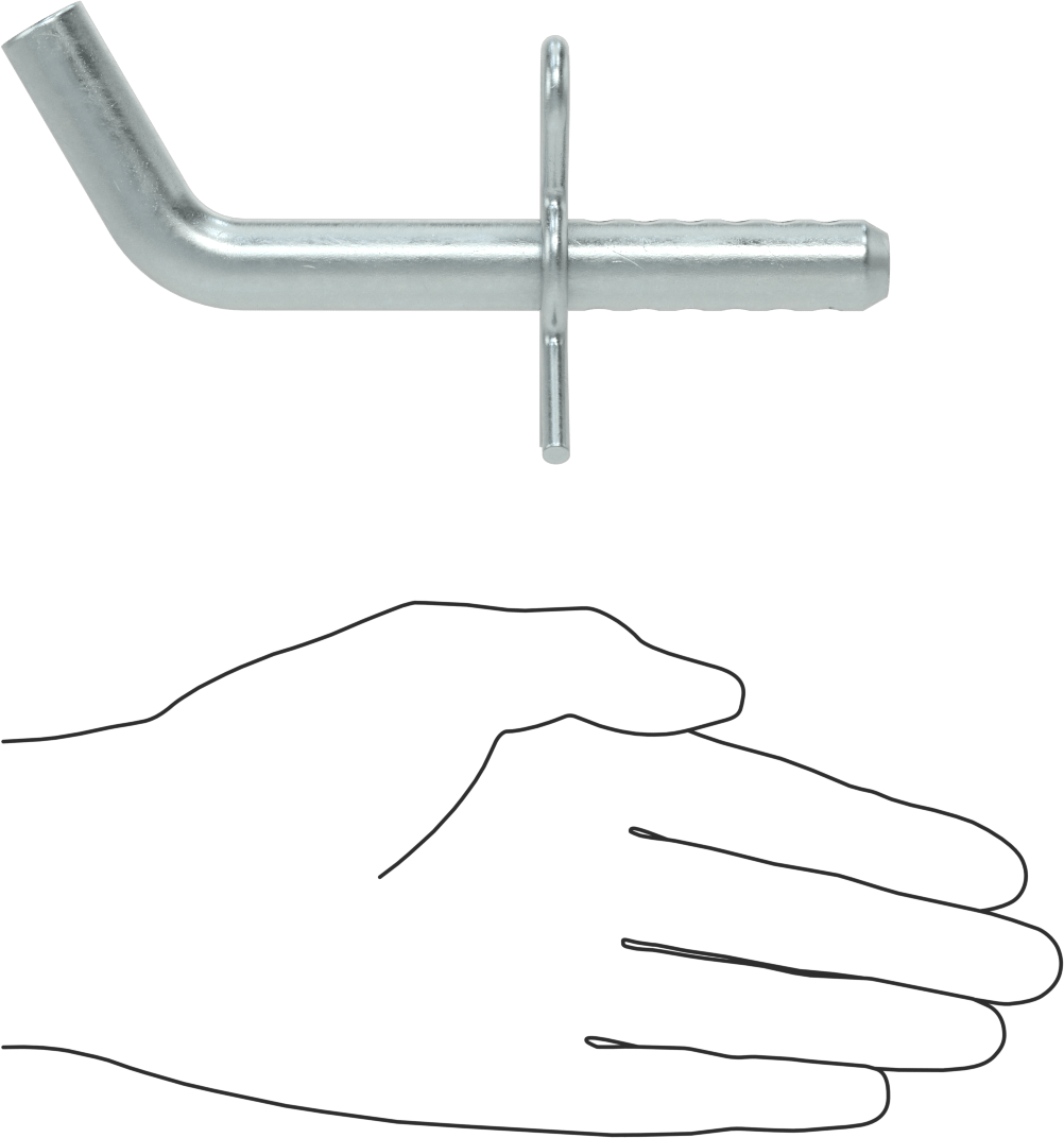 Uzunluğu Seçilebilir Eğimli Başlı Çatal Pim, Çinko Kaplamalı Karbon Çelik, 5/8" Çap, 4" Uzunluk