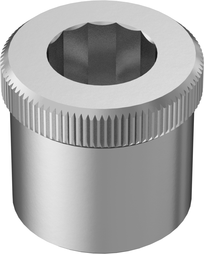 18-8 Paslanmaz Çelik Soket Somunu, M4 x 0,70 mm Diş
