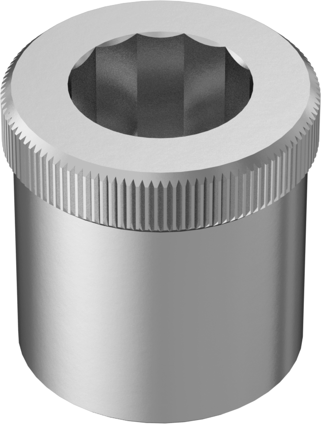 18-8 Paslanmaz Çelik Soket Somunu, M6 x 1 mm Diş