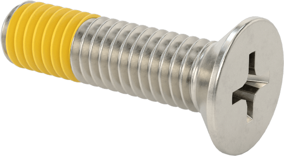 18-8 Paslanmaz Çelik Diş Kilitli Phillips Düz Başlı Vida, M3 x 0,5 mm Diş Boyutu, 12 mm Uzunluk