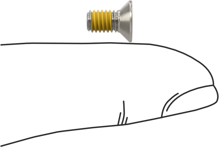 18-8 Paslanmaz Çelik Diş Kilitli Phillips Düz Başlı Vida, M4 x 0,7 mm Diş Boyutu, 8 mm Uzunluk