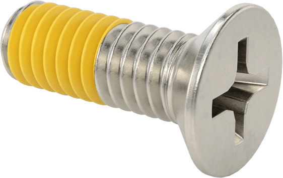 18-8 Paslanmaz Çelik Diş Kilitli Phillips Düz Başlı Vida, M4 x 0,7 mm Diş Boyutu, 12 mm Uzunluk