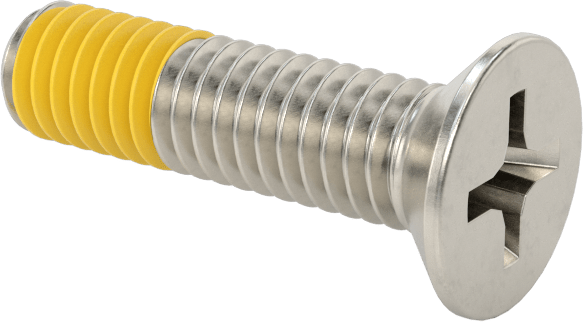 18-8 Paslanmaz Çelik Diş Kilitli Phillips Düz Başlı Vida, M4 x 0,7 mm Diş Boyutu, 16 mm Uzunluk
