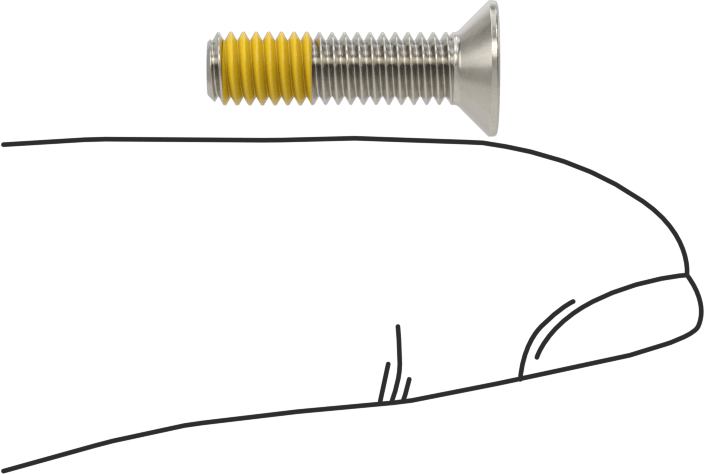 18-8 Paslanmaz Çelik Diş Kilitli Phillips Düz Başlı Vida, M4 x 0,7 mm Diş Boyutu, 16 mm Uzunluk