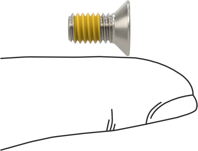 18-8 Paslanmaz Çelik Diş Kilitli Phillips Düz Başlı Vida, M6 x 1 mm Diş Boyutu, 12 mm Uzunluk