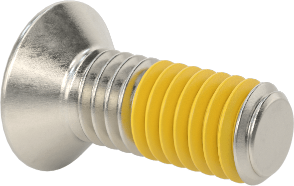 18-8 Paslanmaz Çelik Diş Kilitli Phillips Düz Başlı Vida, M6 x 1 mm Diş Boyutu, 16 mm Uzunluk