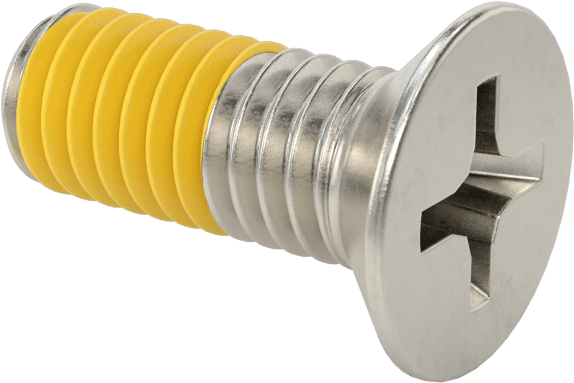 18-8 Paslanmaz Çelik Diş Kilitli Phillips Düz Başlı Vida, M6 x 1 mm Diş Boyutu, 16 mm Uzunluk