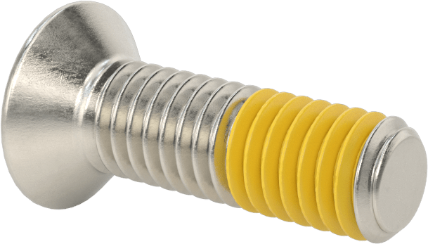 18-8 Paslanmaz Çelik Diş Kilitli Phillips Düz Başlı Vida, M6 x 1 mm Diş Boyutu, 20 mm Uzunluk