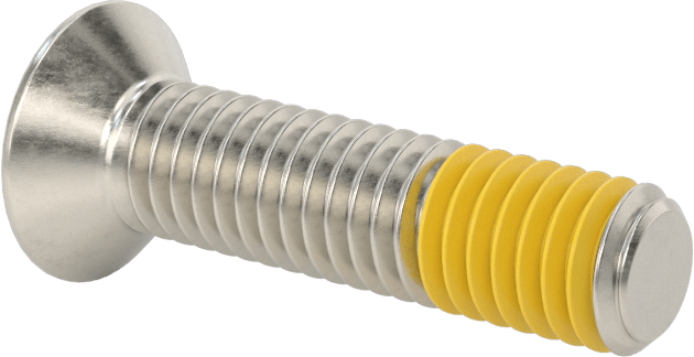 18-8 Paslanmaz Çelik Diş Kilitli Phillips Düz Başlı Vida, M6 x 1 mm Diş Boyutu, 25 mm Uzunluk