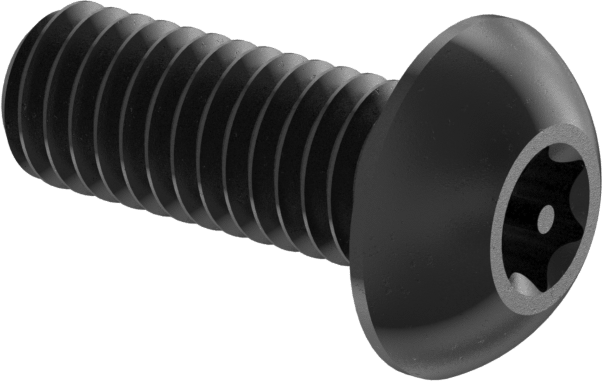 Kurcalamaya Karşı Korumalı Düğme Başlı Torx Vidaları, Siyah Oksitli Alaşımlı Çelik, M3 x 0,50 mm Diş, 8 mm Uzunluk