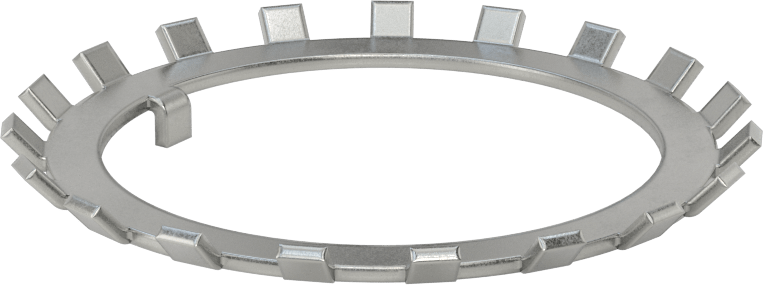Çelik Yaylı Kilit Pul, Pahlı Oluklu Rulman Somunları için, 4-3/4" Vida Boyutu
