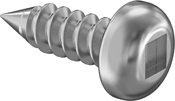 Sac Metal için Kare Tahrikli Yuvarlak Başlı Vidalar, Çinko Kaplı Çelik, Numara 8 Boyut, 1/2" Uzunluk