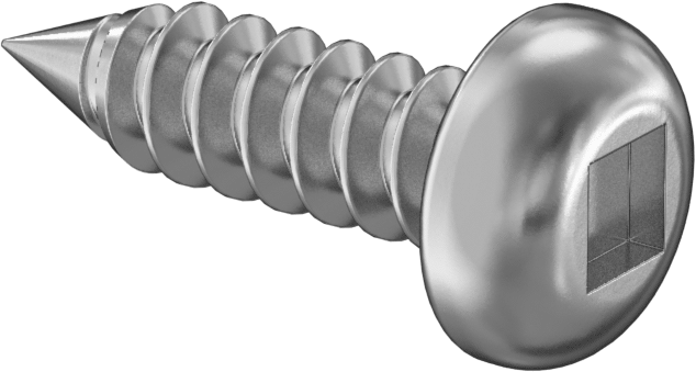 Sac Metal için Kare Tahrikli Yuvarlak Başlı Vidalar, Çinko Kaplı Çelik, 12 Numaralı Boyut, 3/4" Uzunluk