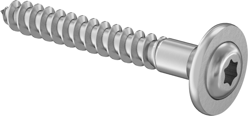 Ahşap için Flanşlı Yuvarlak Başlı Vidalar, Çinko Kaplı Çelik, 8 Numaralı, 1-1/4" Uzunluk
