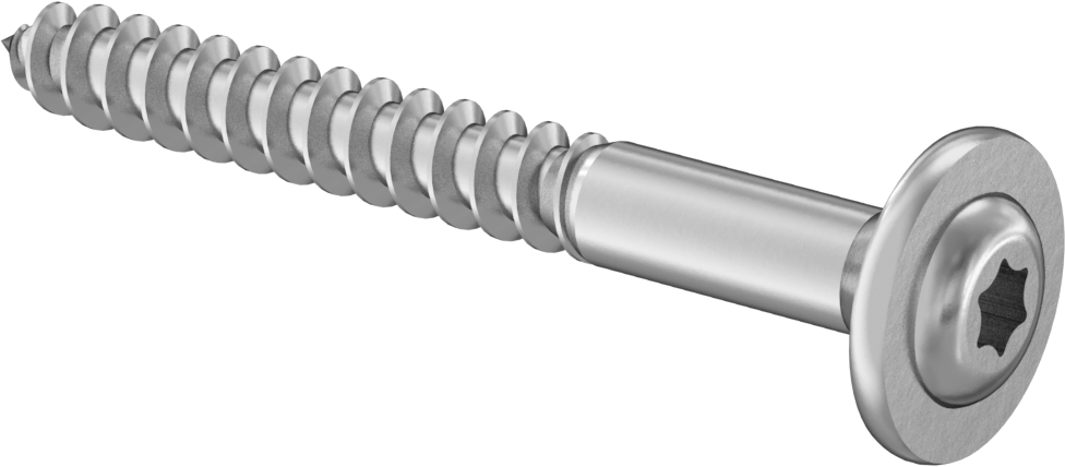 Ahşap için Flanşlı Yuvarlak Başlı Vidalar, Çinko Kaplı Çelik, 8 Numaralı, 1-1/2" Uzunluk