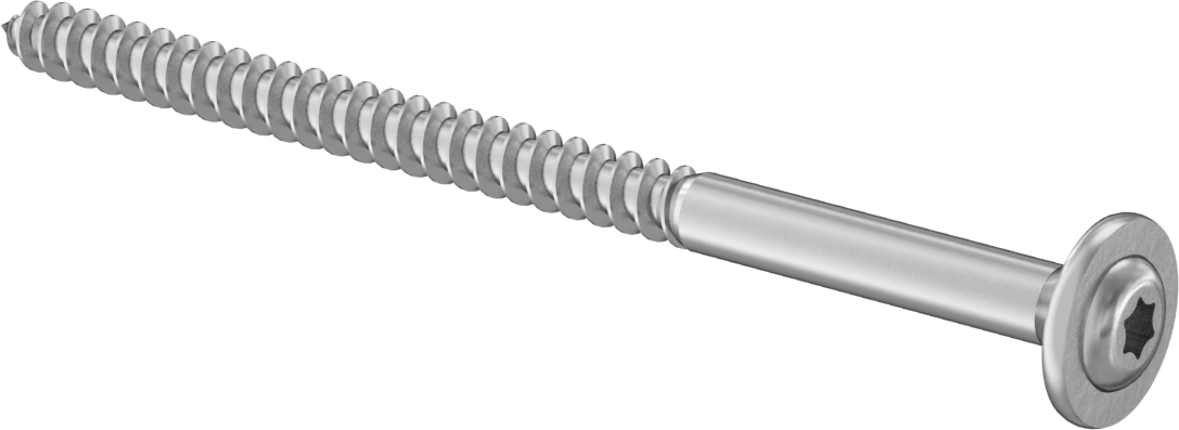 Ahşap için Flanşlı Yuvarlak Başlı Vidalar, Çinko Kaplı Çelik, 8 Numaralı, 2-3/4" Uzunluk