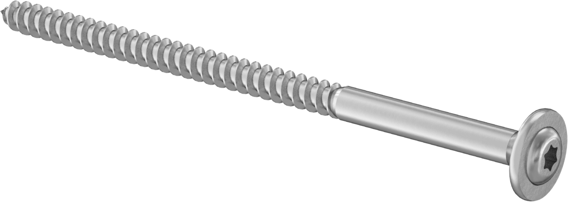 Ahşap için Flanşlı Yuvarlak Başlı Vidalar, Çinko Kaplı Çelik, 8 Numaralı, 3-1/8" Uzunluk