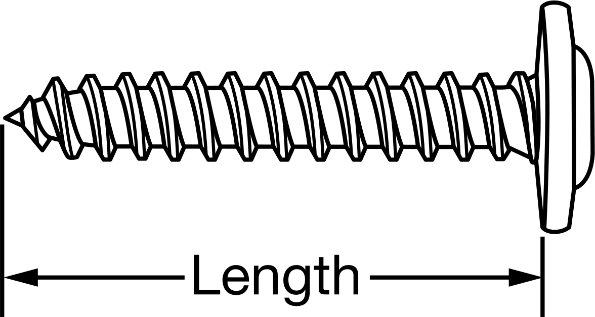 Ahşap için Flanşlı Yuvarlak Başlı Vidalar, Çinko Kaplı Çelik, 8 Numaralı, 1-1/2" Uzunluk