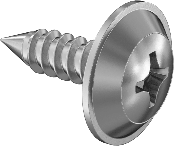 Sac Metal için Pullu Yuvarlak Başlı Vidalar, Krom Kaplı Çelik, Numara 8 Boyut, 5/8" Uzunluk