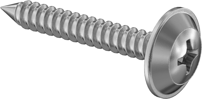 Sac Metal için Pullu Yuvarlak Başlı Vidalar, Krom Kaplı Çelik, Numara 8 Boyut, 1-1/4" Uzunluk