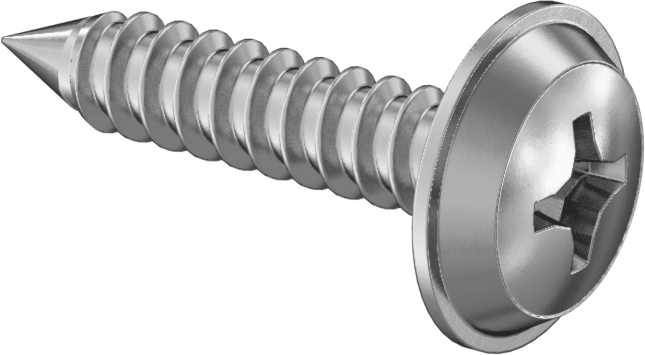 Sac Metal için Pullu Yuvarlak Başlı Vidalar, Krom Kaplı Çelik, 10 Numaralı Boyut, 1" Uzunluk