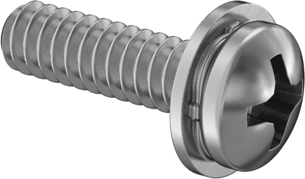 Yaylı Kilit Pul ile Çelik Silindir Başlı Vidalar, 6-32 Diş Boyutu, 1/2" Uzunluk
