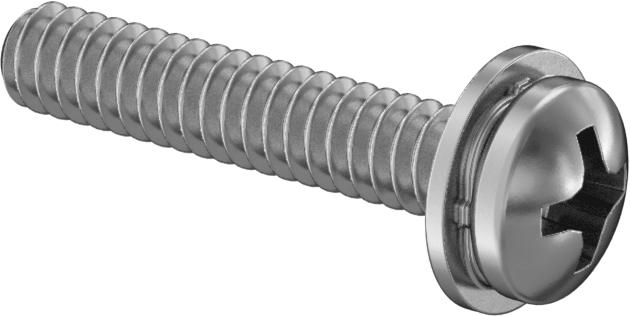 Yaylı Kilit Pul ile Çelik Silindir Başlı Vidalar, 6-32 Diş Boyutu, 3/4" Uzunluk