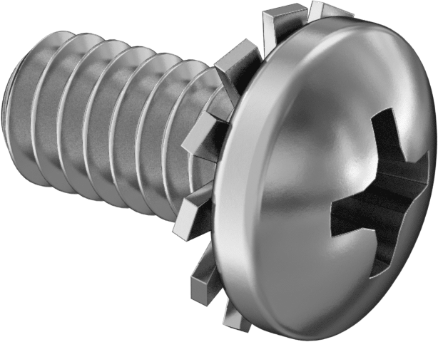 Çelik Silindir Başlı Vidalar, Dış Dişli Kilit Pul ile, 1/4"-20 Diş, 1/2" Uzunluk