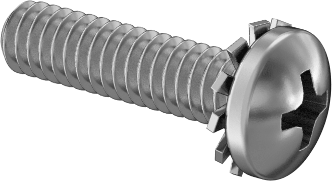 Çelik Silindir Başlı Vidalar, Dış Dişli Kilit Pul ile, 1/4"-20 Diş, 1" Uzunluk