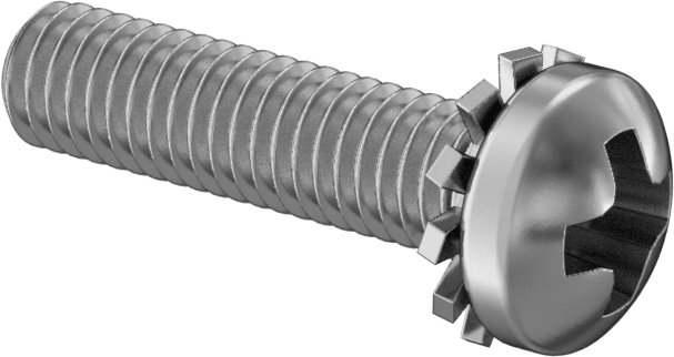 Çelik Silindir Başlı Vidalar, Dış Dişli Kilit Pul, M3 x 0,5 mm Diş, 12 mm Uzunluk
