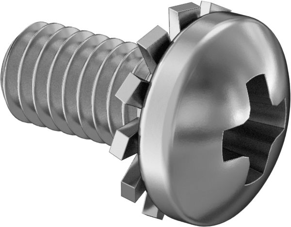 Çelik Silindir Başlı Vidalar, Dış Dişli Kilit Pul, M4 x 0,7 mm Diş, 8 mm Uzunluk