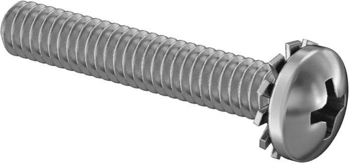 Çelik Silindir Başlı Vidalar, Dış Dişli Kilit Pul ile, 1/4"-20 Diş, 1-1/2" Uzunluk
