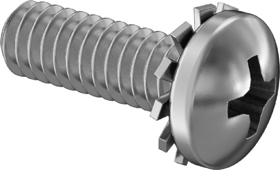 Çelik Silindir Başlı Vidalar, Dış Dişli Kilit Pul ile, 1/4"-20 Diş, 3/4" Uzunluk