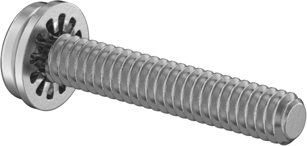 Çelik Silindir Başlı Vidalar, İç Dişli Kilit Pul ile, 2-56 Diş, 1/2" Uzunluk