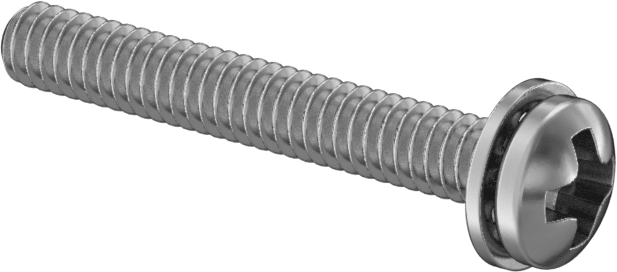 Çelik Silindir Başlı Vidalar, İç Dişli Kilit Pul ile, 2-56 Diş, 5/8" Uzunluk