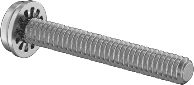 Çelik Silindir Başlı Vidalar, İç Dişli Kilit Pul ile, 2-56 Diş, 5/8" Uzunluk
