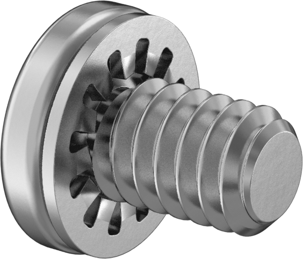 Çelik Silindir Başlı Vidalar, İç Dişli Kilit Pul ile, 1/4"-20 Diş, 3/8" Uzunluk