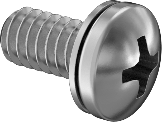 Çelik Silindir Başlı Vidalar, İç Dişli Kilit Pul ile, 1/4"-20 Diş, 1/2" Uzunluk